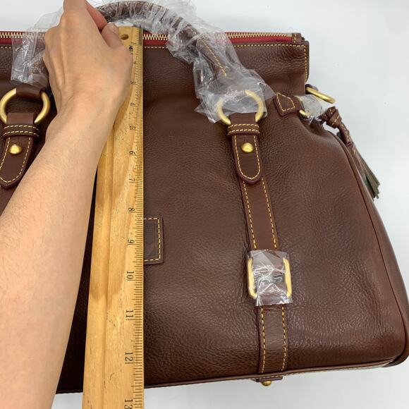 Dooney & Bourke Handbags Florentine Leather Satchel Brown Chestnut - Picture 13 of 16